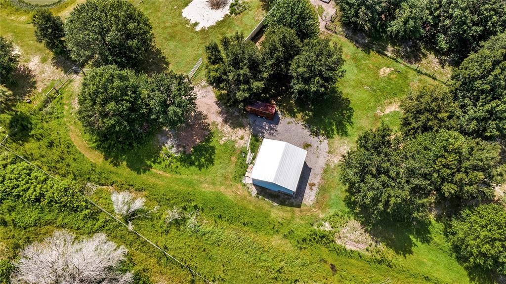 Arial of shed on property