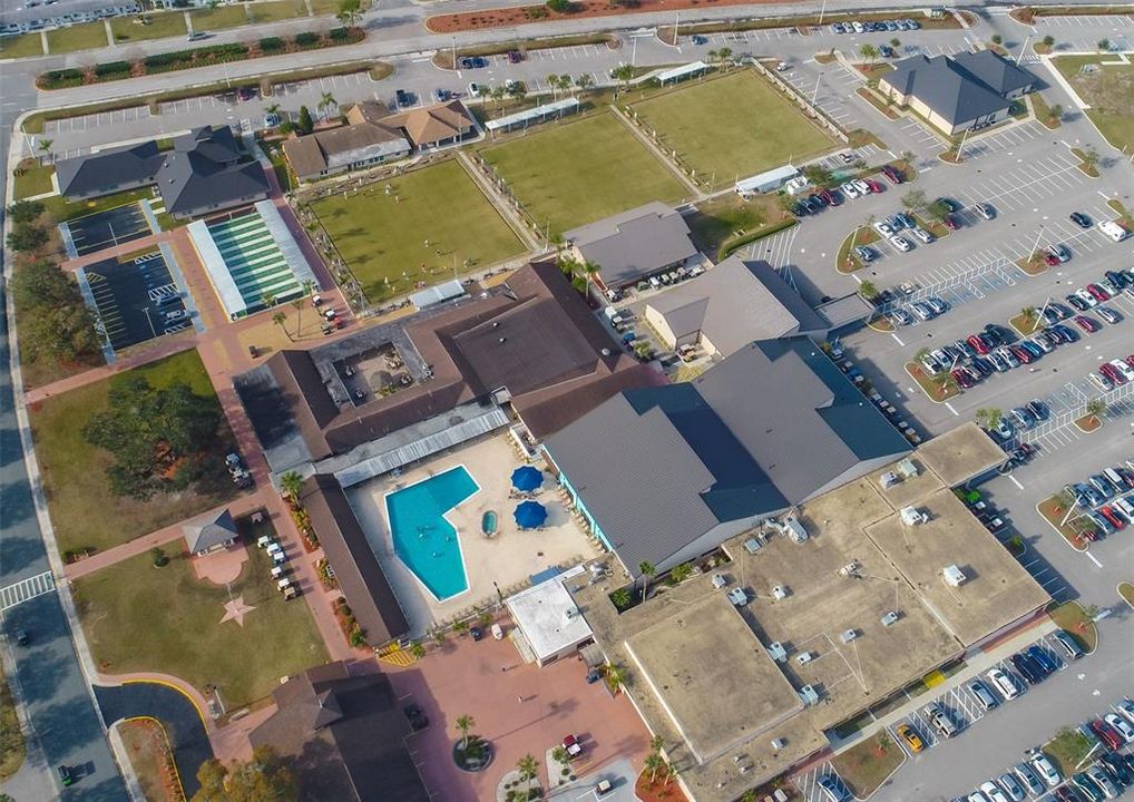 Aerial SCC Outdoor Pool & Lawn Bowling