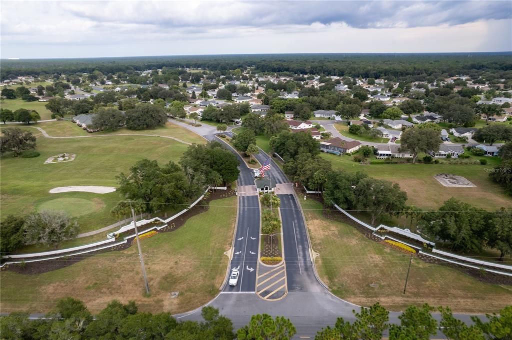 Overview of community gated entrance