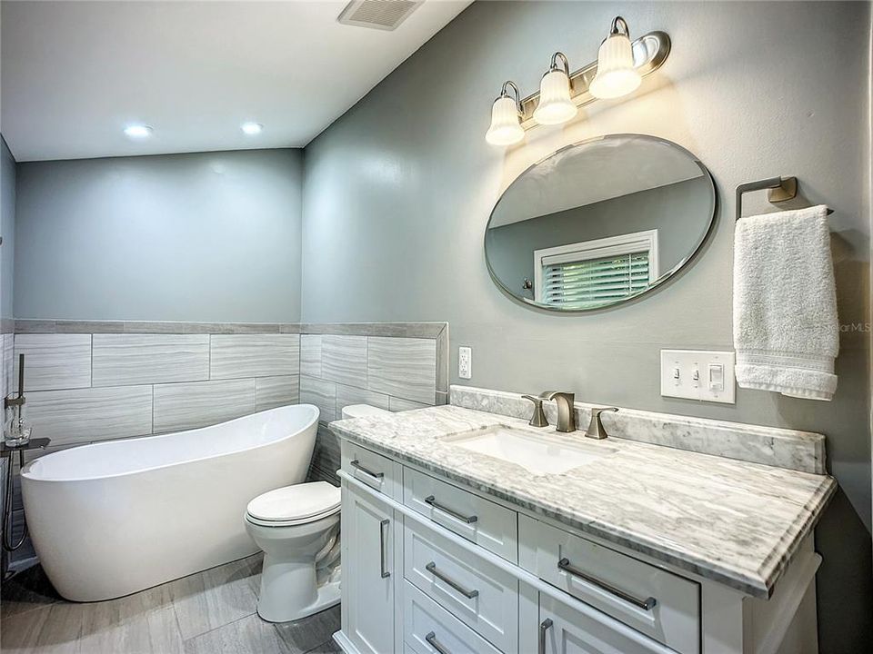 Immerse yourself in this completely renovated spa-inspired bathroom!