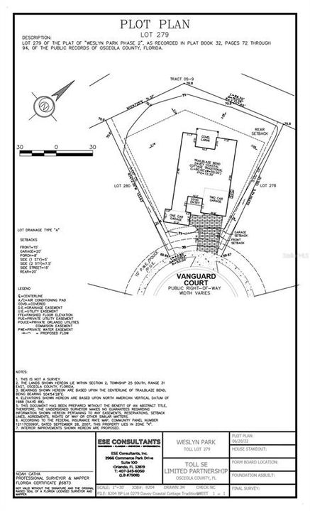 Survey - showing Lot Size