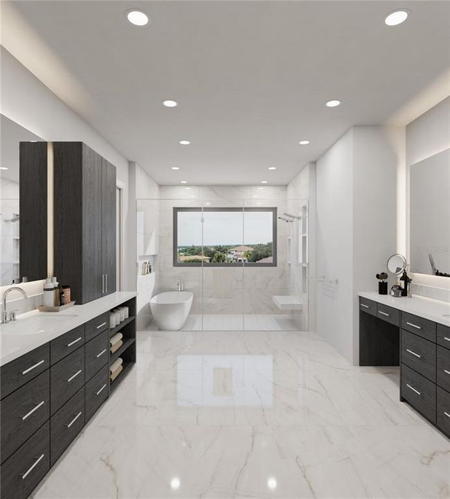 Rendering showing master bath