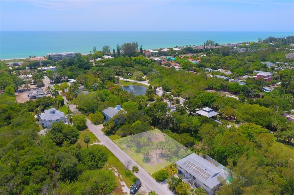 This photo shows the road to the west to the Gulf of Mexico. Euphemia Haye Restaurant is on the west end of this street.