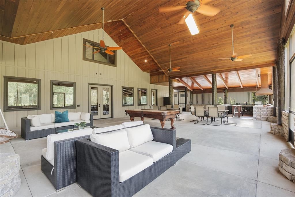 Expansive screened-in back porch