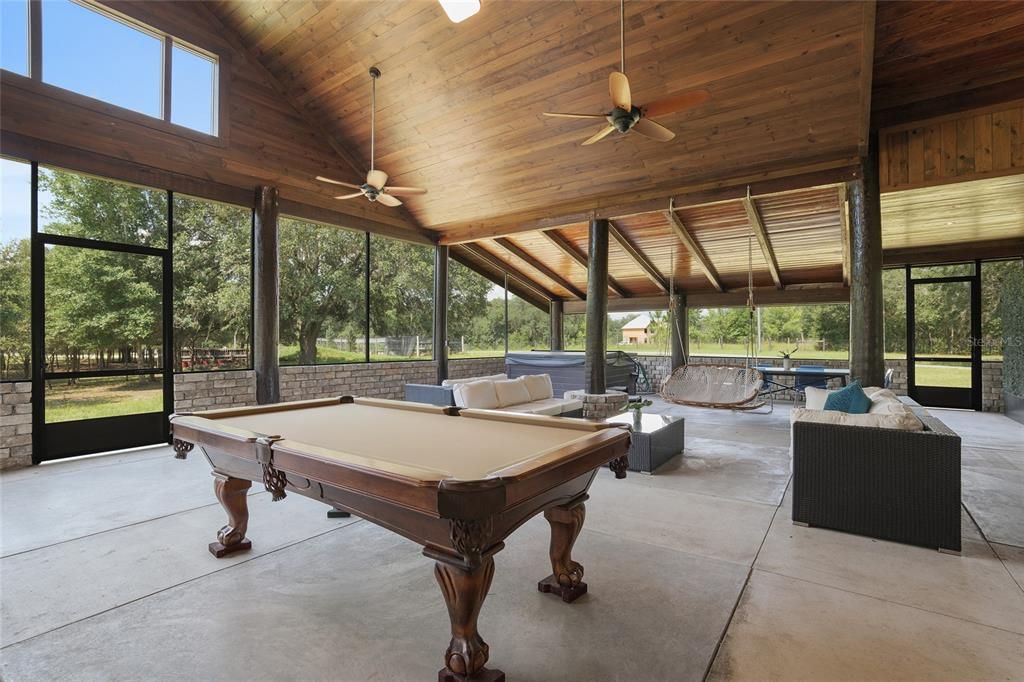 Perfect entertaining area in lanai with pool table (included)