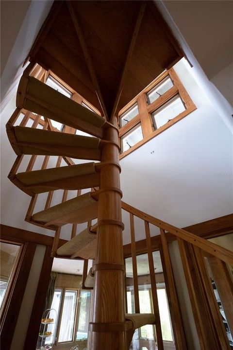 Hand-crafted spiral staircase