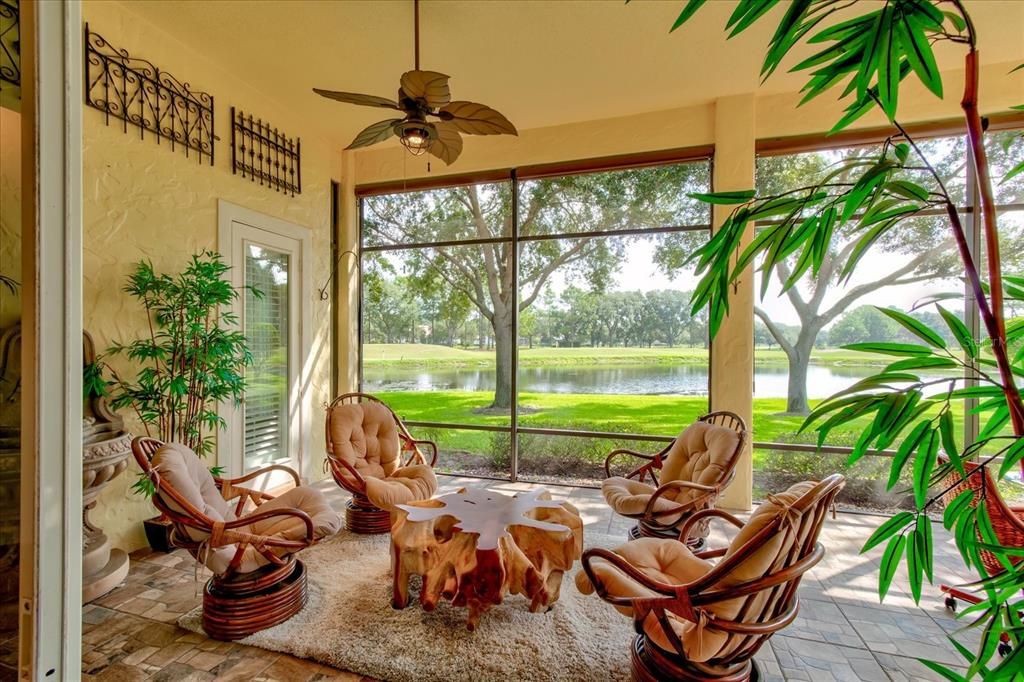 What a Fabulous Lanai Overlooking the Pond and Two Golf Fairways!