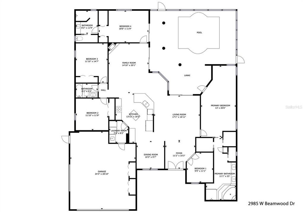 Active With Contract: $585,000 (4 beds, 3 baths, 2659 Square Feet)