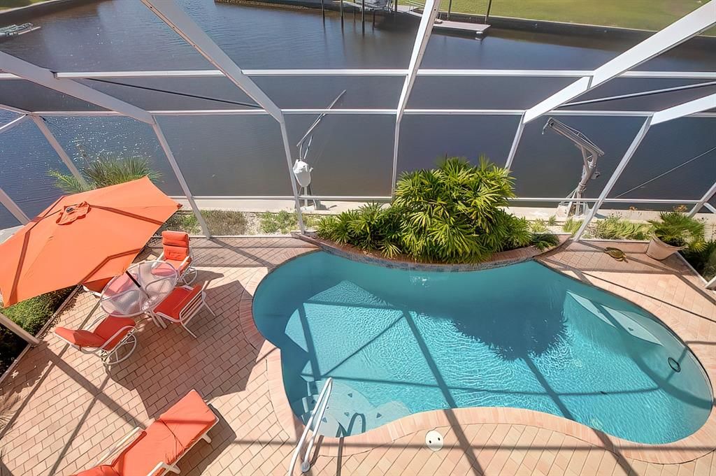 Upper deck view of pool
