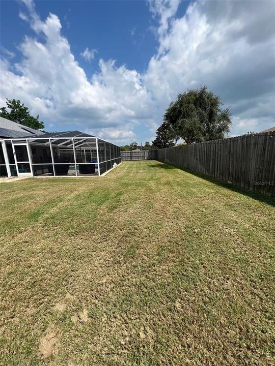 Fully fenced in backyard