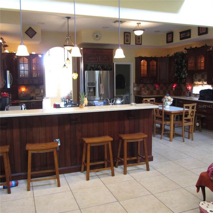 Kitchen opens to family room