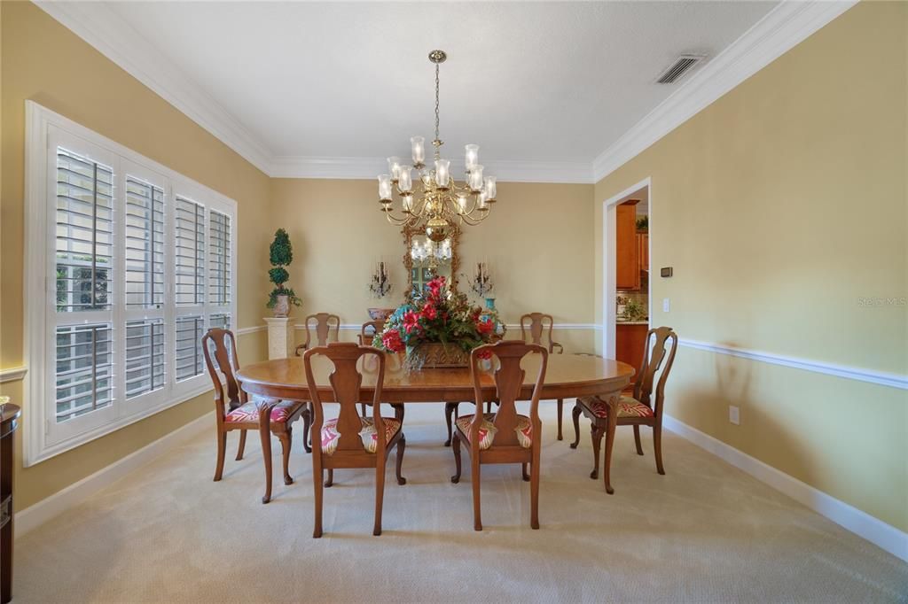 Formal Dining Room with Chair Rail & Crown Molding