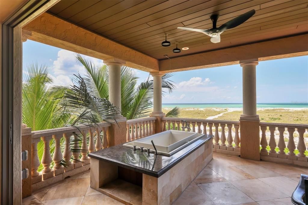 Balcony off Master Bedroom Jacuzzi and 2 head Shower over looking the Gulf of Mexico