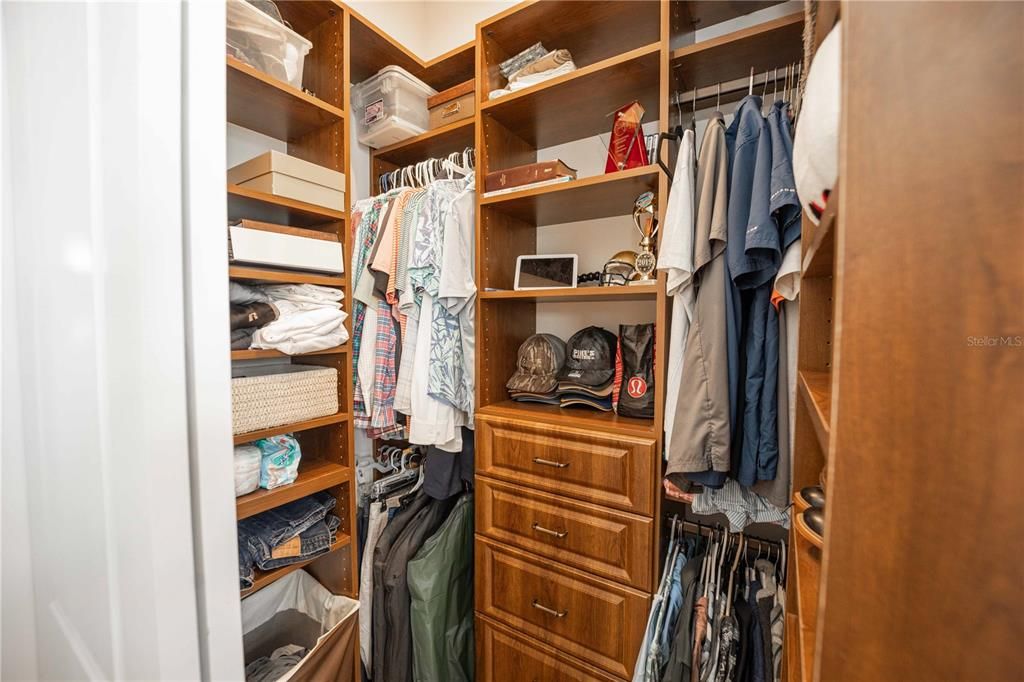 Master his and hers walk-in closet