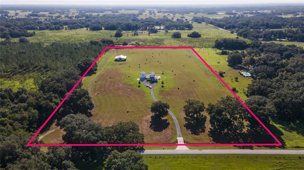 Aerial view of lot on 19.72 ACRES!