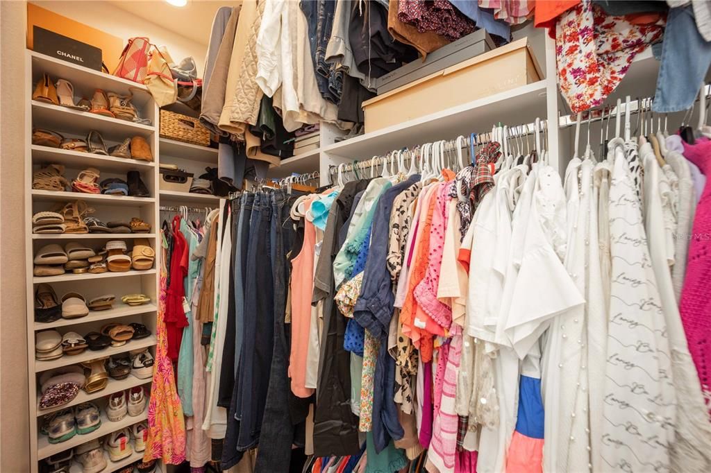 Master his and hers walk-in closet