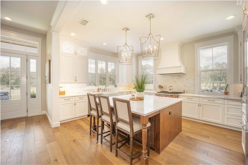 Chefs dream kitchen !! Quartz countertops and CUSTOM cabinets that features lighting!