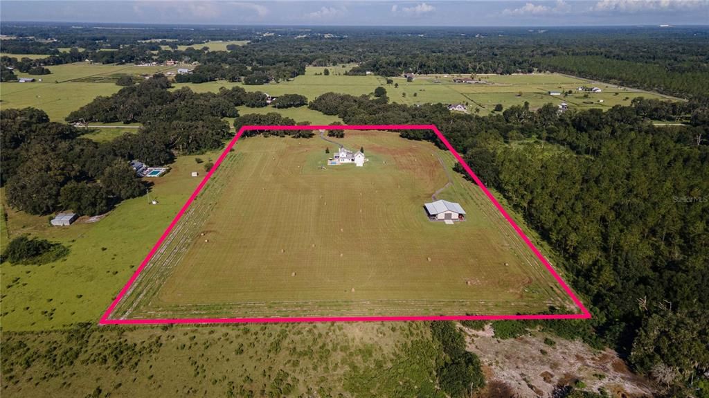 Aerial view of lot on 19.72 ACRES!