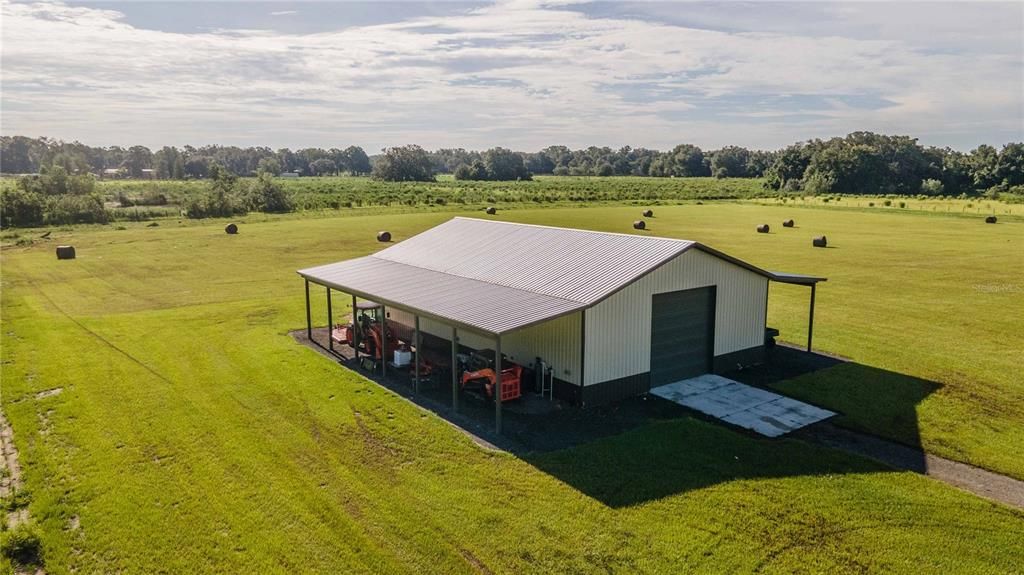 Aerial view of barn on 19.72 ACRES!