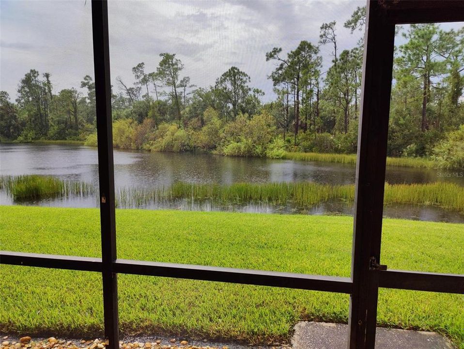 spacious screened tiled lanai with panoramic view on the lake, preserve across the lake enjoy privacy!