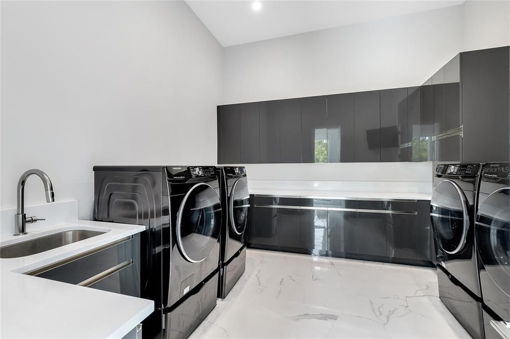 Laundry Room - Double Washer/Dryer plus Sink and Cabinets