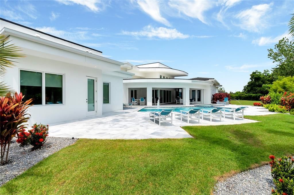 Pool Deck with Pool Bathroom Door