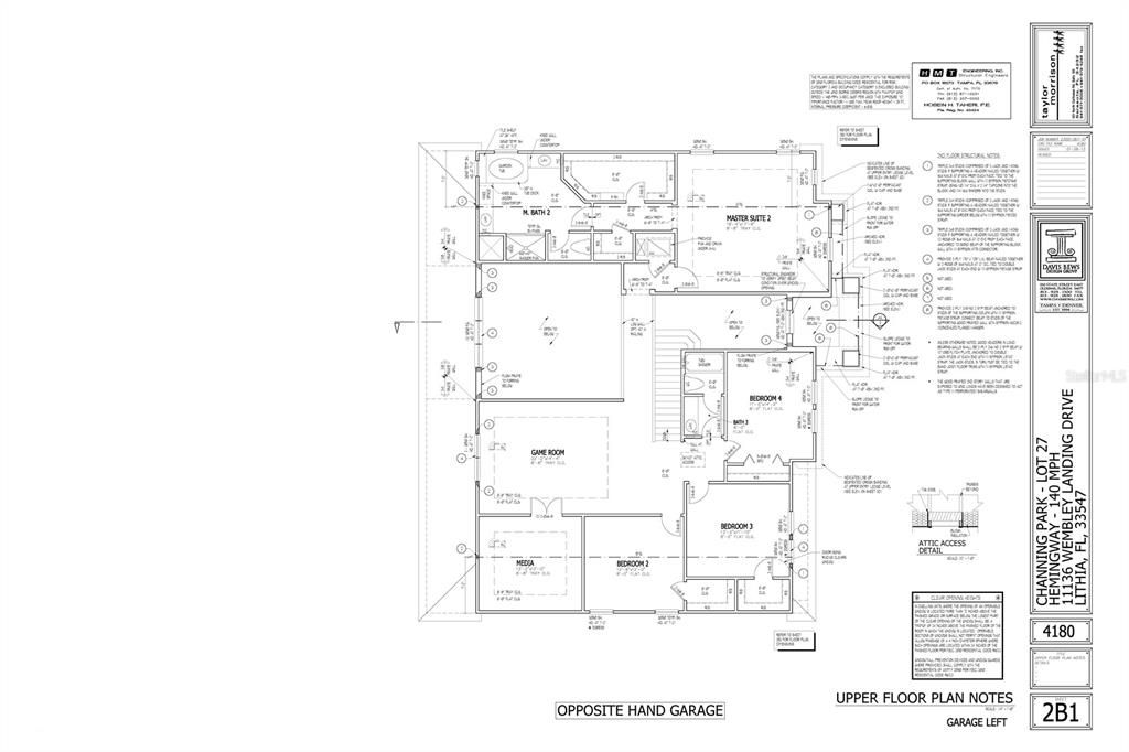 2nd Level Floor Plan (Reversed floor plan)