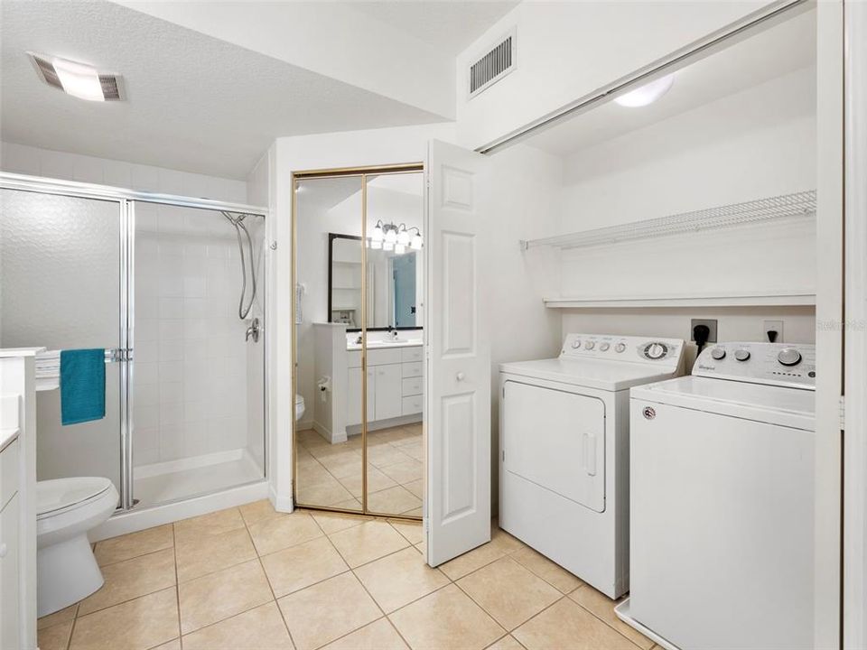 Full sized laundry closet (in Master bathroom)