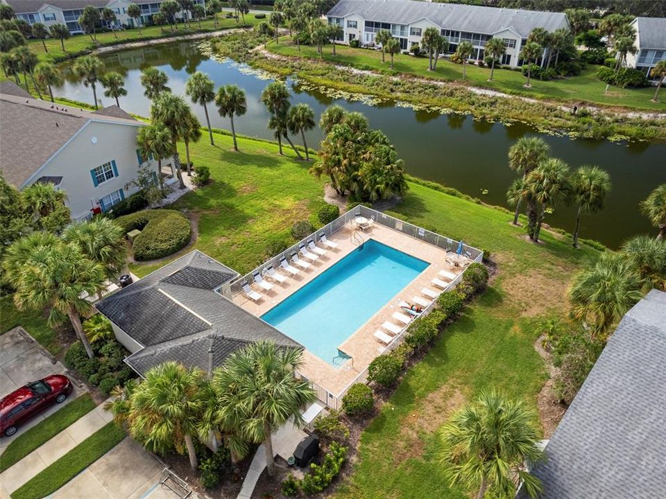 Community pool directly across from condo.