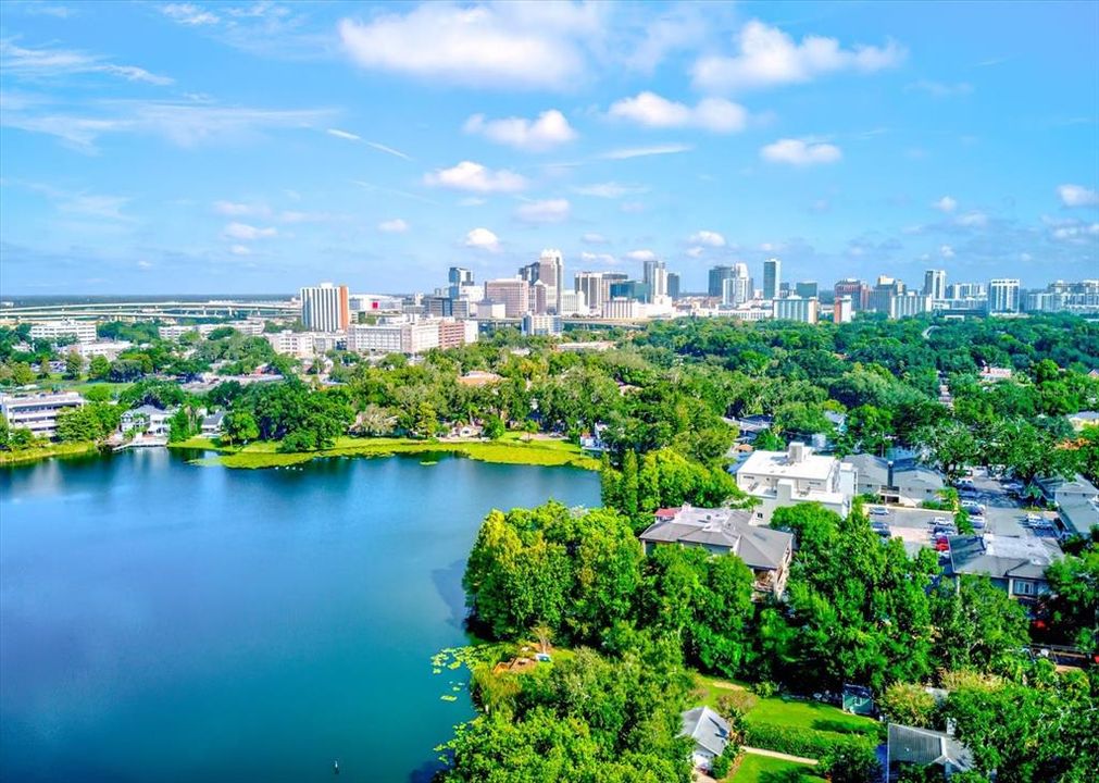 Lake Copeland with downtown Orlando in background.  You are so close!