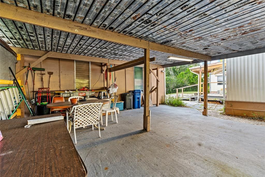 Double Carport w/attached shed
