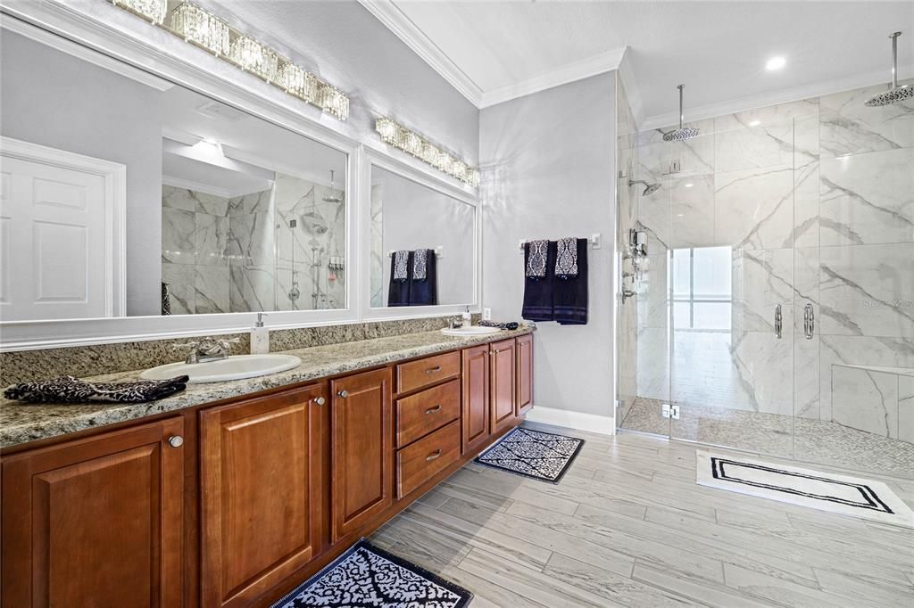 Master Bathroom Suite.  Renovated Shower with Duel Rain shower heads