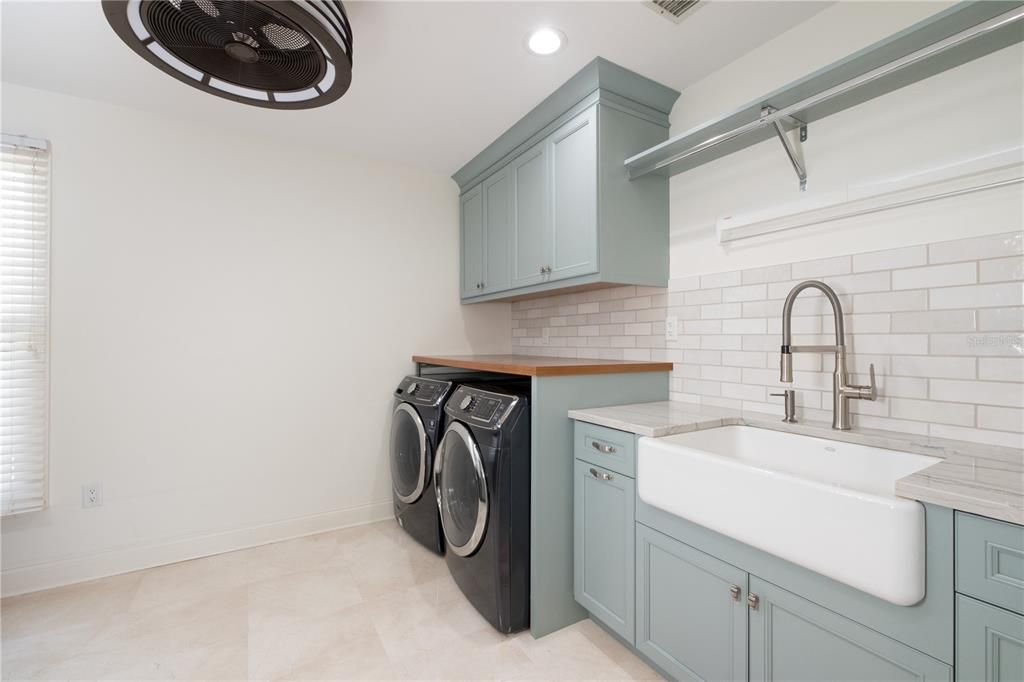 Laundry Room with Large Farmhouse Sink