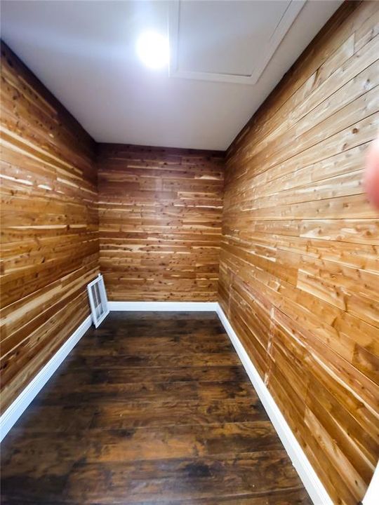 Cedar Lined Walk in Closet is in the center of the upstairs hall and possibilities for use are endless!