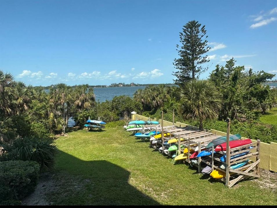 Kayak storage and launch area
