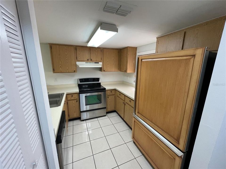 Kitchen located at front of unit