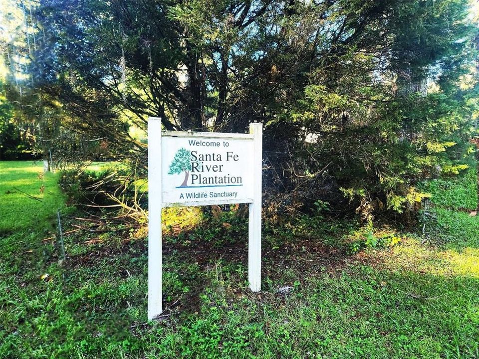 Santa Fe River Plantations entrance sign