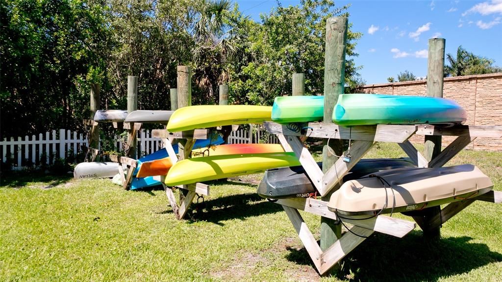 Second nonmotorized boat storage by the playground near the entrance of the guard house.