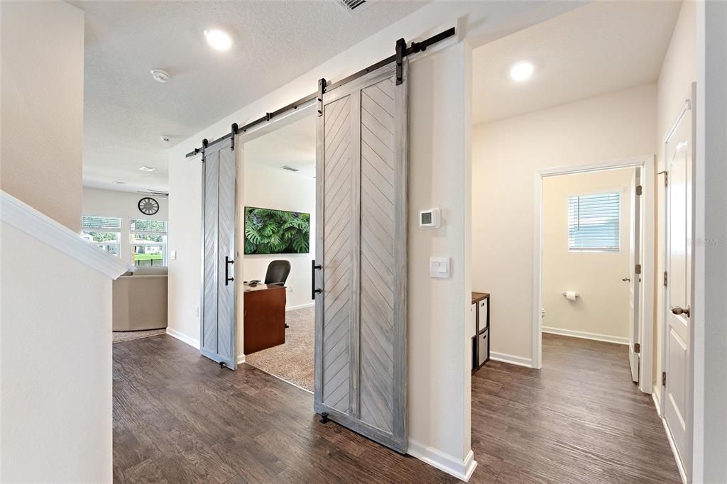 Office/Flex Room with Custom Barn Doors