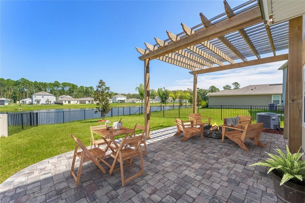 Outdoor Paver Patio/Pergola with View of the Water