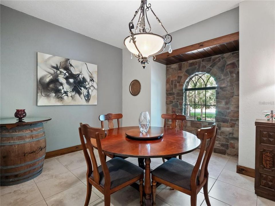 Dining room with accent wall