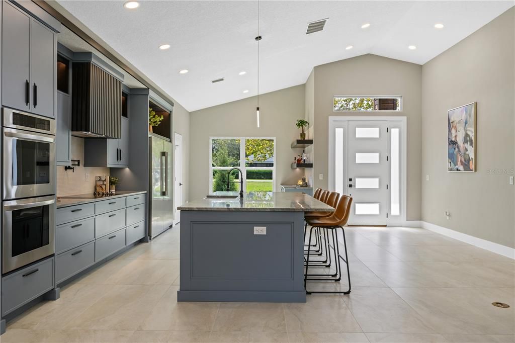 Custom kitchen with solid wood cabinets