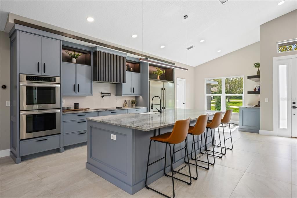 Custom kitchen with solid wood cabinets