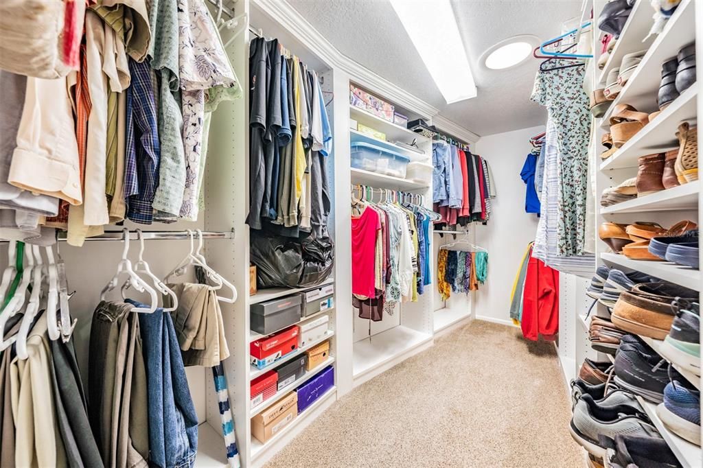 Custom, owners' walk-in closet