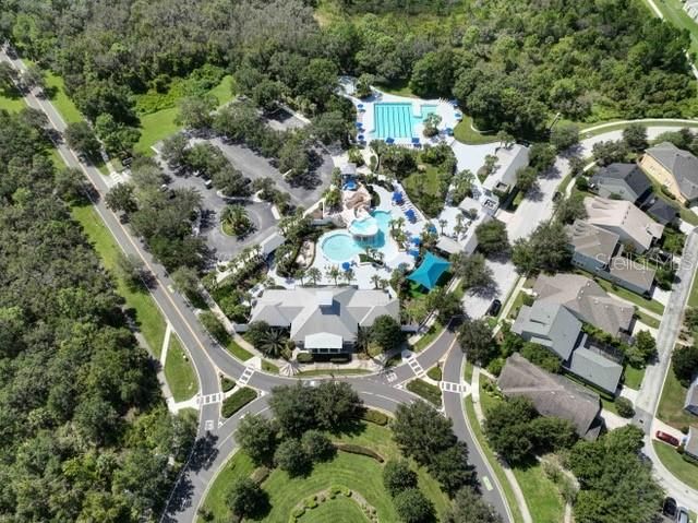Drone Aerial of phase 2 amenities in close proximity of Ibis Park where rental property is located. Ibis Park itself has 5 acres with a park with and shaded picnic area along with so many other amenities Fishhawk has to offer including over 26 miles of walking/jogging trails and ponds.