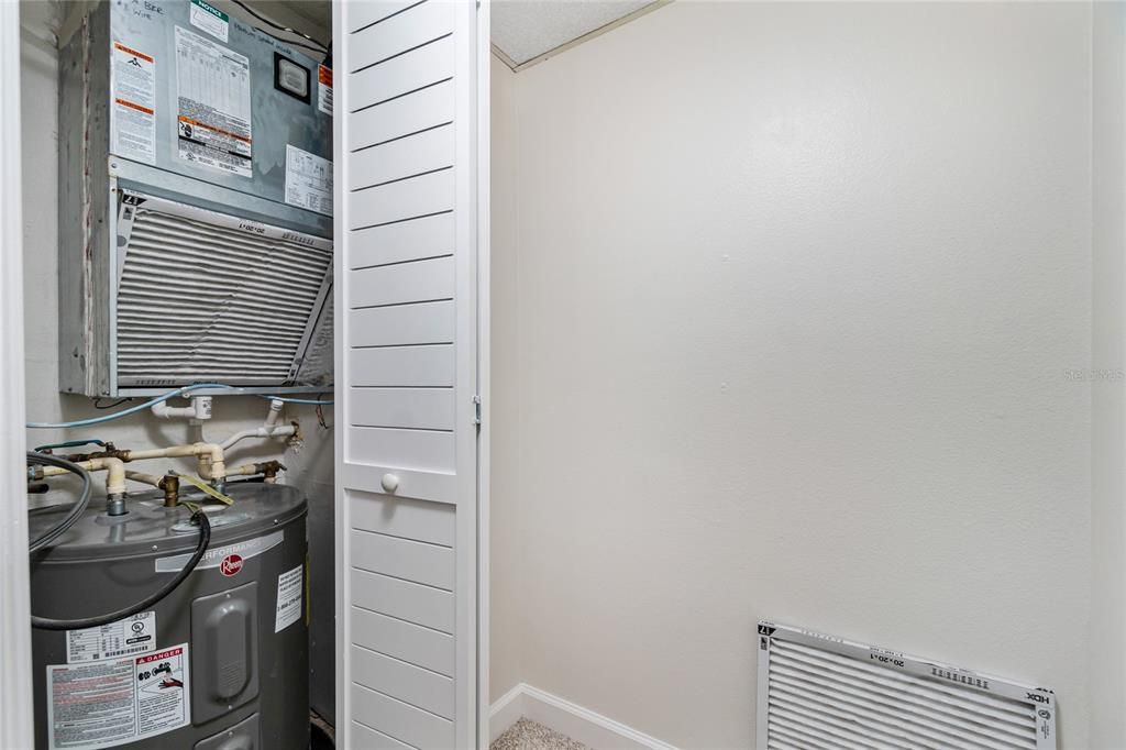 Utility Closet with AC & Water Heater