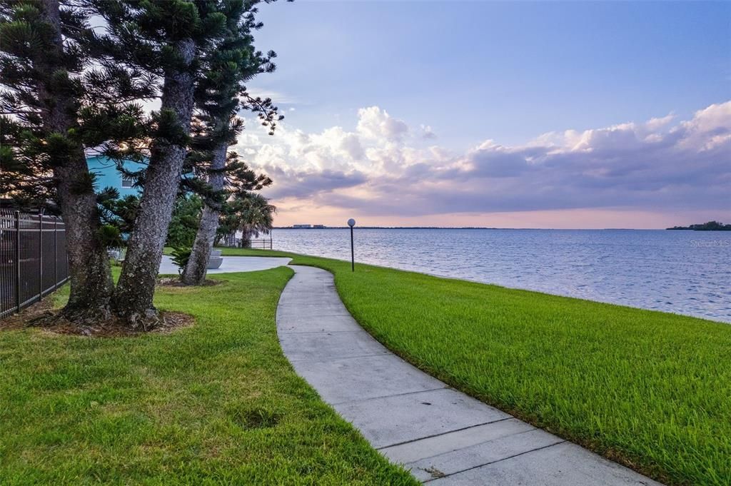 Sidewalk along waterfront