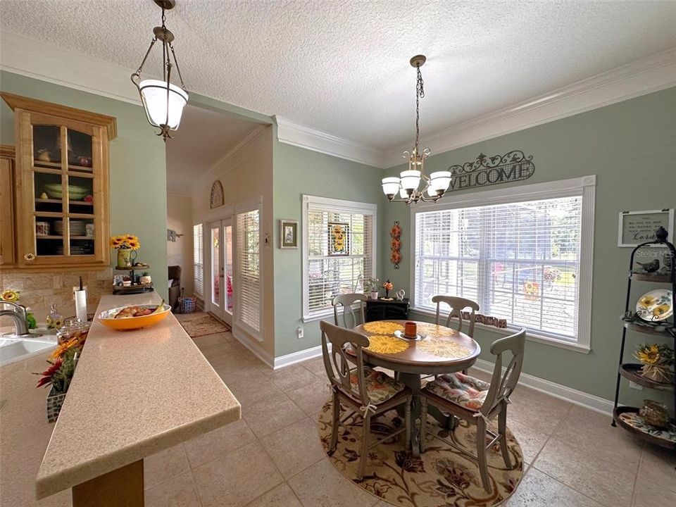 Spacious breakfast bar & eat in kitchen area overlooking the back yard
