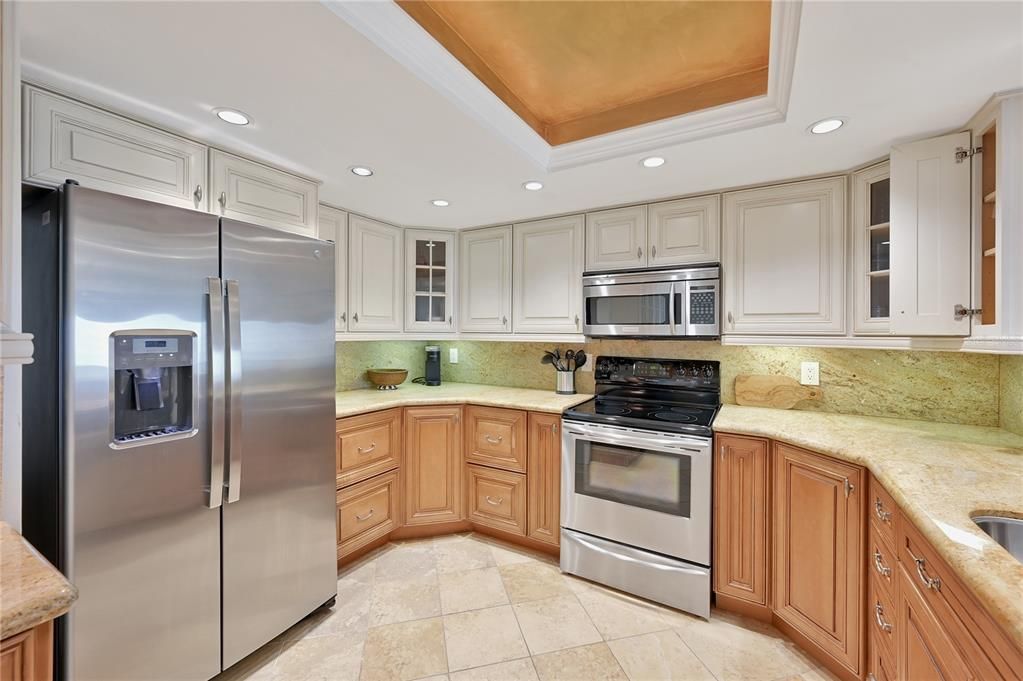 Stainless appliances in the kitchen