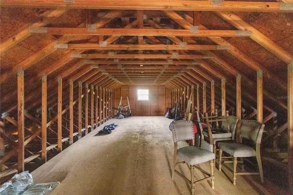 Loft area above the garage/workshop